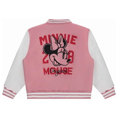 Disney Minnie Mouse Varsity Bomber Jacket for Girls - Toddler & Kids Bomber Jacket - Retro Style Zip-Up Kids Varsity Jackets2