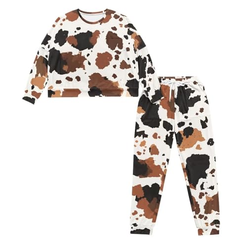 Image of Women's Pajamas Set Soft 2 Piece Loungewear Long Sleeve Pj Set Matching Sleepwear with Pockets for Women Plus Size