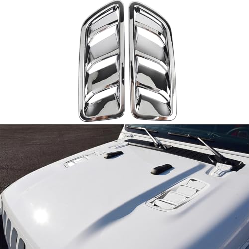JUNLELI Car Hood Air Vents Trim for Jeep Wrangler JL JT Gladiator Rubicon 2018-2022 Hood Scoop, Bonnet Air Vent Hood Grille Intake Cover Exterior Accessories Pack of 2
