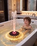 Bath Fountain for Family,7.1 in Solar Powered Floating Bath Tub Fountain with LED Lights,Bath Water Fountain with 8 Spray Modes for Bath