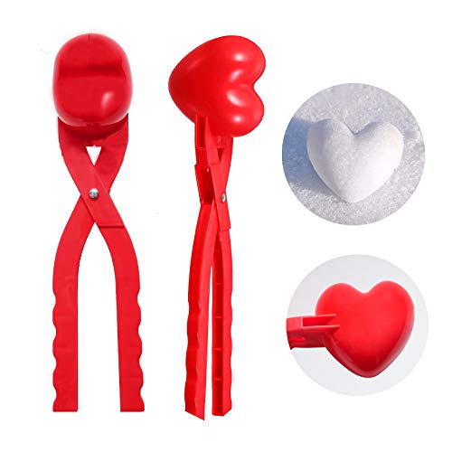 Holady Large Size Love Heart Snowball Maker Tool, Winter Snow Toy for Kids and Adults, Snowballs Maker Heart Shape, Perfect Outdoor Play Snow Toys on Valentine's Day, for Snow Ball Fights, 1 PCS