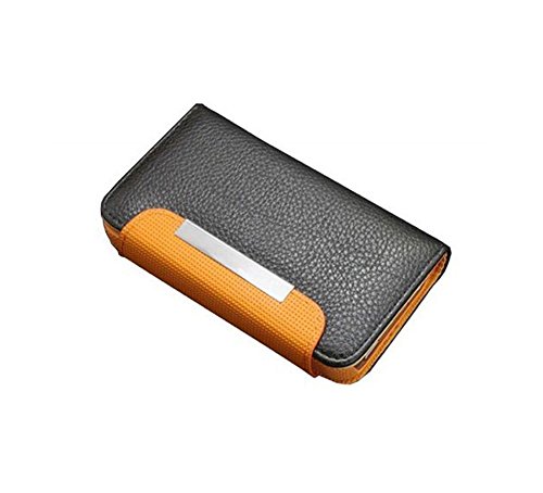 Huaxia Datacom Pack of 2 Black Leather Wallet Flip Case Cover with Card Holder for Apple Iphone 4 4s + 2pcs Dragon Protector Film