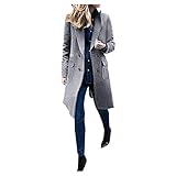manteau cuir vintage homme  DEELIN Femme Manteaux Longs Femme Hiver Chaud Manteau De Laine Vintage Mode Veste Trench Blousons Bouton Outwear Pardessus Manteaux Oversize Grande Taille