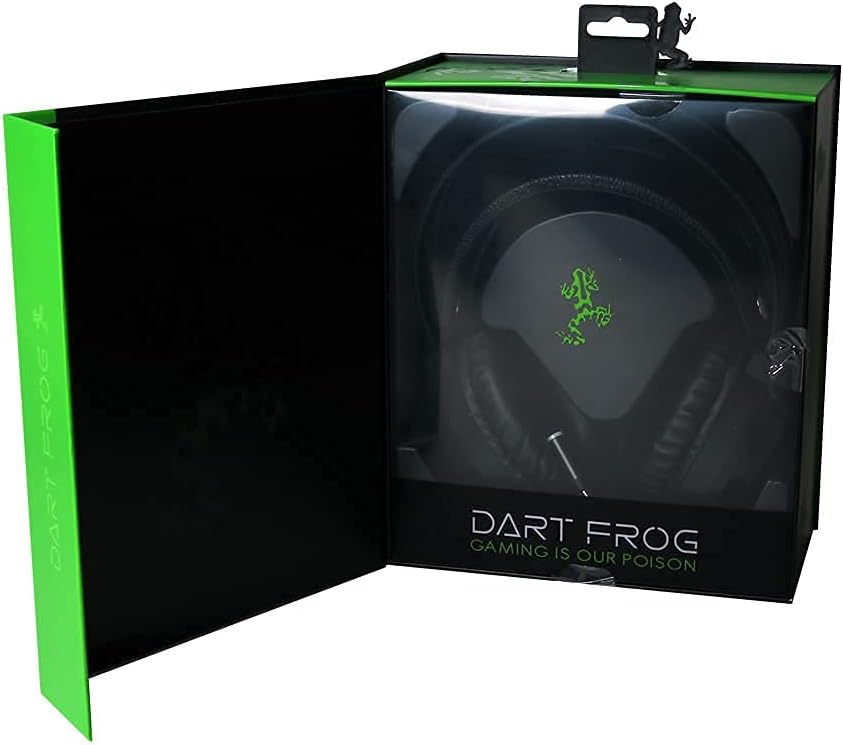 Dart Frog Gaming Headset with Microphone, Compatible with PS4 PS5 Xbox One PC Laptop, Over-Ear Headphones with - RGB Illuminated Gaming Headset Having Noise Canceling Mic – Black (RGB – LED Light)