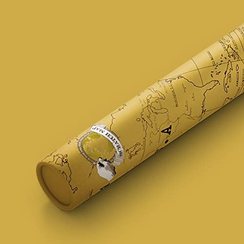 Luckies Of London | Scratch Off World Map Original | Travel Map To Track Travels | World Map Wall Art For Office Decor | Scratch Art For Adults | Travel Journal Alternative | Travel Gifts | Large #TOP6