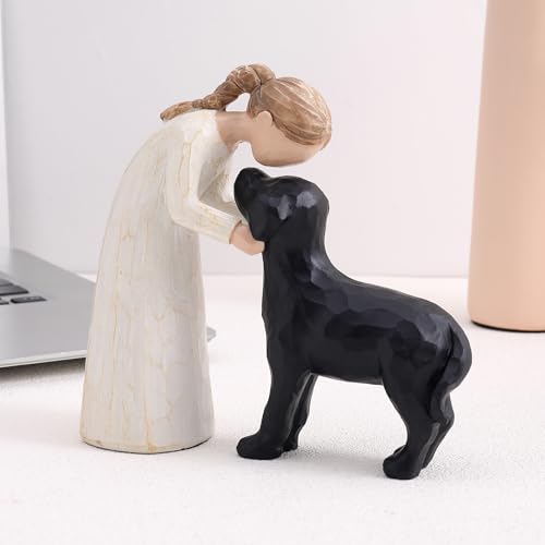 Escultura Clásica de Mujer y Perro en Resina para Decoración miniatura 2