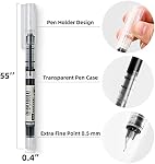 12 Pieces Rolling Ball Pens, Quick Dry Ink 0.5 mm Extra Fine Point Pens Liquid Ink Pen Rollerball Pens Black