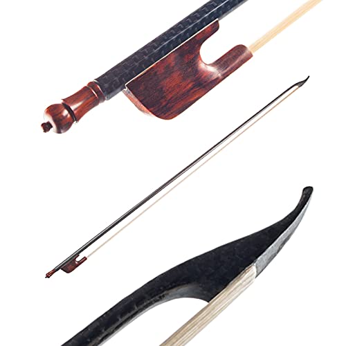 XUXHOU 4/4 Baroque Style Carbon Fiber Violin Bow with White Horsehair, Well Balanced for Smooth Playing, Ideal for Violinists