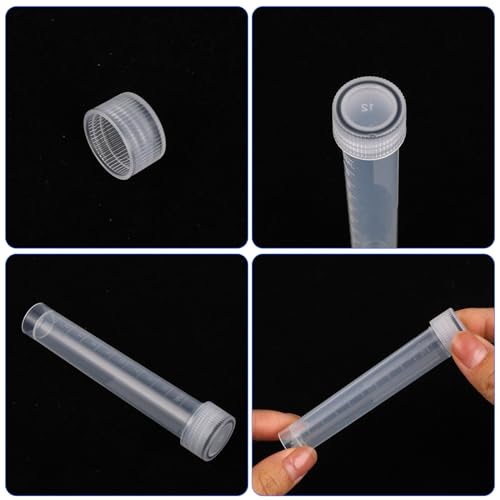 10PCS 10ml Clear Plastic Test Tubes with Caps, Sample Frozened Test Tubes Vials Seal Cap Container for Laboratory School Scientific Experiments, Liquid Storage - Image 6