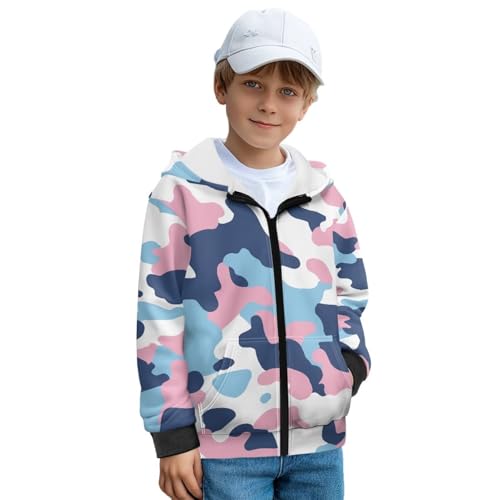 Boys Zip Up Fleece Hoodie Lightweight Fall Jacket Casual Long Sleeve Hooded Sweatshirt Teens Youth Trendy Clothes
