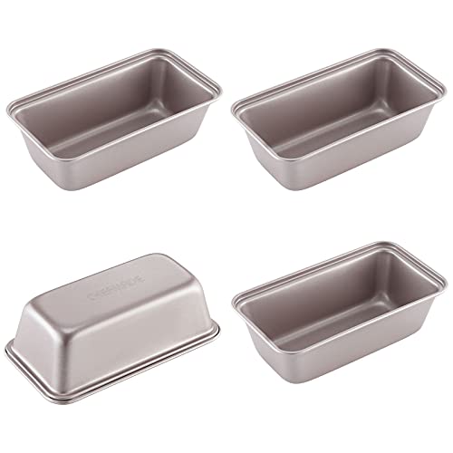 Comparison: Best Mini Loaf Pan 7 CHEFMADE Mini Loaf Pan Set, 5.5-Inch 4Pcs Non-Stick Rectangle Bread and Cake Bakeware for Oven and Instant Pot Baking (Champagne Gold)