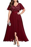 Burgundy Plus Size Dress Maroon Bridesmaid Holiday Formal Wedding Guest Evening Cocktail Mother New Year Prom Long Dress