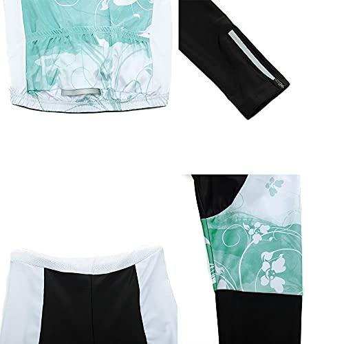 Sudusudo Women's Cycling Jersey Set Bike Shirt Long Sleeve Cycling Clothing Bicycle Bib Pants With 20D Gel Padded #TOP4