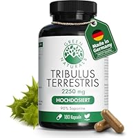 Green Naturals® Tribulus Terrestris Kapseln – Hochdosiert: 2.250 mg mit 90 % Saponinen – Vorrat für 2 Monate – Premiumqualität aus Deutschland – Vegan & laborgeprüft