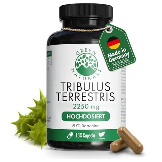 Green Naturals® Tribulus Terrestris Kapseln – Hochdosiert: 2.250 mg mit 90 % Saponinen – Vorrat für 2 Monate – Premiumqualität aus Deutschland – Vegan & laborgeprüft