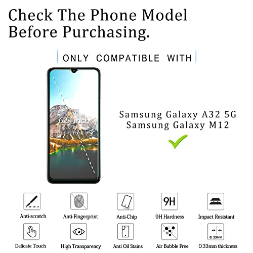 Katin [2-Pack] Screen Protector For Samsung Galaxy A32 5G Tempered Glass, Bubble Free, Case Friendly, Easy To Install #TOP1