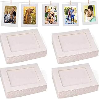 Fashion HW 40Pcs White Frames Home Decor, 4"x6" Paper Photo Flim DIY Wall Picture Hanging Frame Album+Rope+Clips Set Great for Home School or Party Decor 10x15 cm