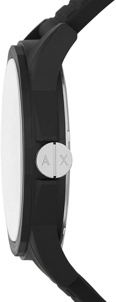 Armani Exchange Orologio Uomo, movimento al quarzo a tre lancette, cassa in nylon nero da 44 mm con cinturino in gomma, AX2520 Armani Exchange Orologio Uomo, movimento al quarzo a tre lancette, cassa in nylon nero da 44 mm con cinturino in gomma, AX2520