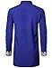 LucMatton Men's Traditional African Dashiki Tunic Long-Sleeve Shirt with Metallic Foil Stamping and Mandarin Collar Royal White Small