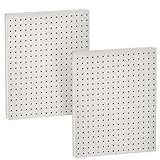 Azar 771620-WHT Pegboard 1-Sided Wall Panel, White Solid Color, 2-Pack
