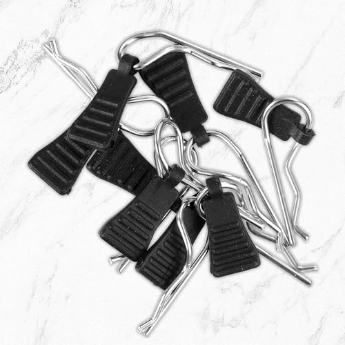 sdhiiolp 20 Stücke RC Karosserie Clips Deerc Ersatzteile mit Aufreißlaschen RC Car Clips RC Körper Shell Pin Bent Springy R Pins 1/10 1/12 1/16 Karosserieklammern Deerc Esatzteile Schwarz