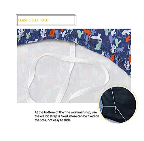 Dremagia Cherry Blossoms Sofa Cover Non Slip High Elastic Couch Slipcover Soft Armchair Protector Blue #TOP5