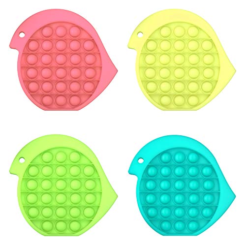 XMY Push Pop Pop Bubble Fidget Toy, Pop Bubble Sensory Fidget Toy for Kids and Adults, Fidget Popper Stress Reliever Toys for Autism ADHD Special Needs. ï¼ˆBirds Style 4pcs Multiï¼‰
