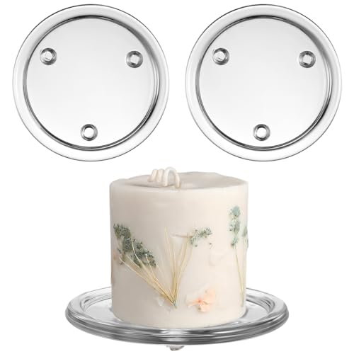3pcs Round Glass Candle Holder Tray Set - Elegant Scented Candle Plates for Rustic Home Decor, Perfect for Banquet, Dinner Parties, and Centerpiece Arrangements by Alipis - Used condition - US$14.57