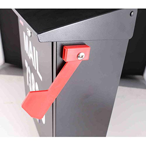 Wall Mount Locking Mailbox - Black Large Capacity Security Mailbox - Waterproof Stainless Steel Vertical Drop Mail Box Outdoor With Key #TOP4