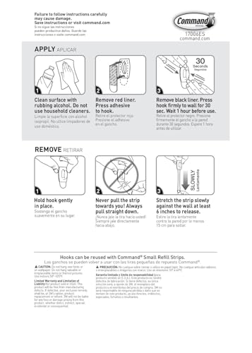 Command Decorating Hooks - Mini - Transparent - Multi Pack of 6 Hooks and 8 Strips for Indoor Use - Suitable for Hanging Items up to 225g - Great for Decorations and Light Weight Items