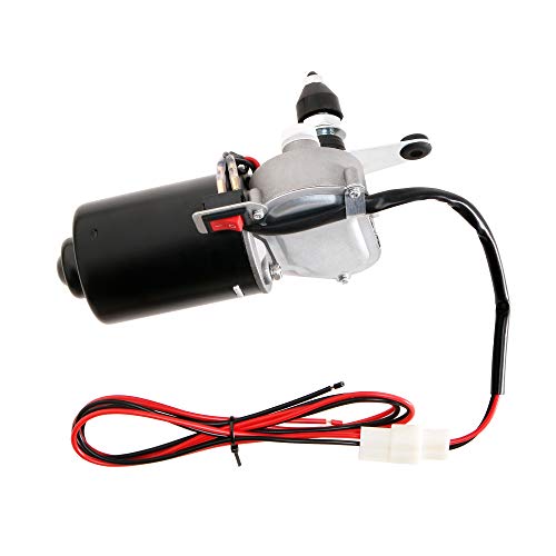 Image of 12V UTV Electric Windshield Wiper Assembly, Fit for Polaris Ranger RZR Can Am Kawasaki Golf Cart Motor Windshield Wiper Kit, Size: 13.7 inch /15.7 inch - 110 Degree Motor Upgraded Version