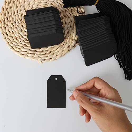 200Pcs Paper Gift Tags With Free 200Pcs Black Cotton Strings,Blank Hangtags For Diy Arts And Crafts Wedding Holiday Present(Black) #TOP4