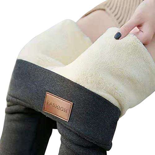 taianle Warme Hosen - Super Dicke Leggings aus Kaschmirwolle Winddichte und kalte Wärme, winterwarme Frauen Elastische Leggings Hosen Fleece gefütterte Dicke Strumpfhose