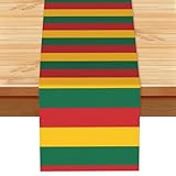 Tischläufer mit litauischer Flagge, Leinenstruktur, lichtbeständig, Esstischdekoration, für Buffet, Konsole, Küche, 33 x 183 cm