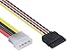Produktbild POPPSTAR 10 cm Sata 3 Strom-Adapter-Kabel (Stromkabel Anschlusskabel 4-pin Molex Stecker auf 15-pin Sata Buchse)