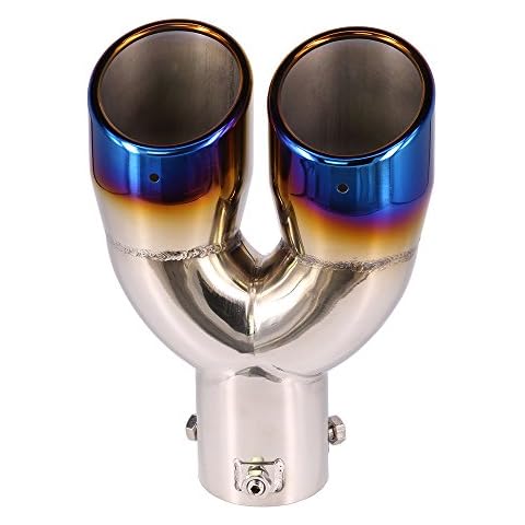 Deflector escape Krtopo 62mm acero inoxidable doble punta azul Cover