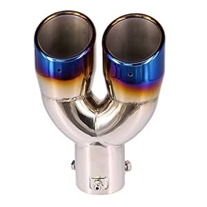 Krtopo 62mm Auto Edelstahl Doppel Endrohr Blau