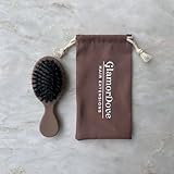 GlamorDove Boar Bristle Hair Brush Matte Finish Brush for Hair Extensions Mini Travel Hairbrush Comb Paddle Detanging Nylon Teeth Cushion Brush for Hair Styling Smoothing Detangling