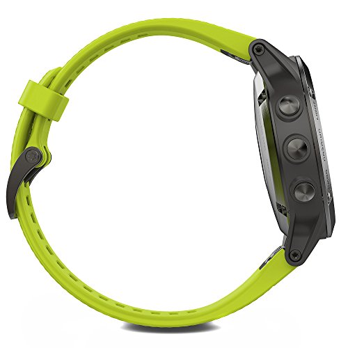 Garmin Fenix 5 - Reloj Multideporte, con GPS y medidor de frecuencia Cardiaca, Lente de Cristal y Bisel de Acero Inoxidable, 47 mm, Gris/Amarillo Fluor