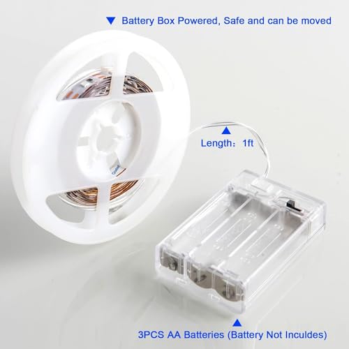 Tira LED a batería 6.6 pies luz cálida flexible miniatura 5
