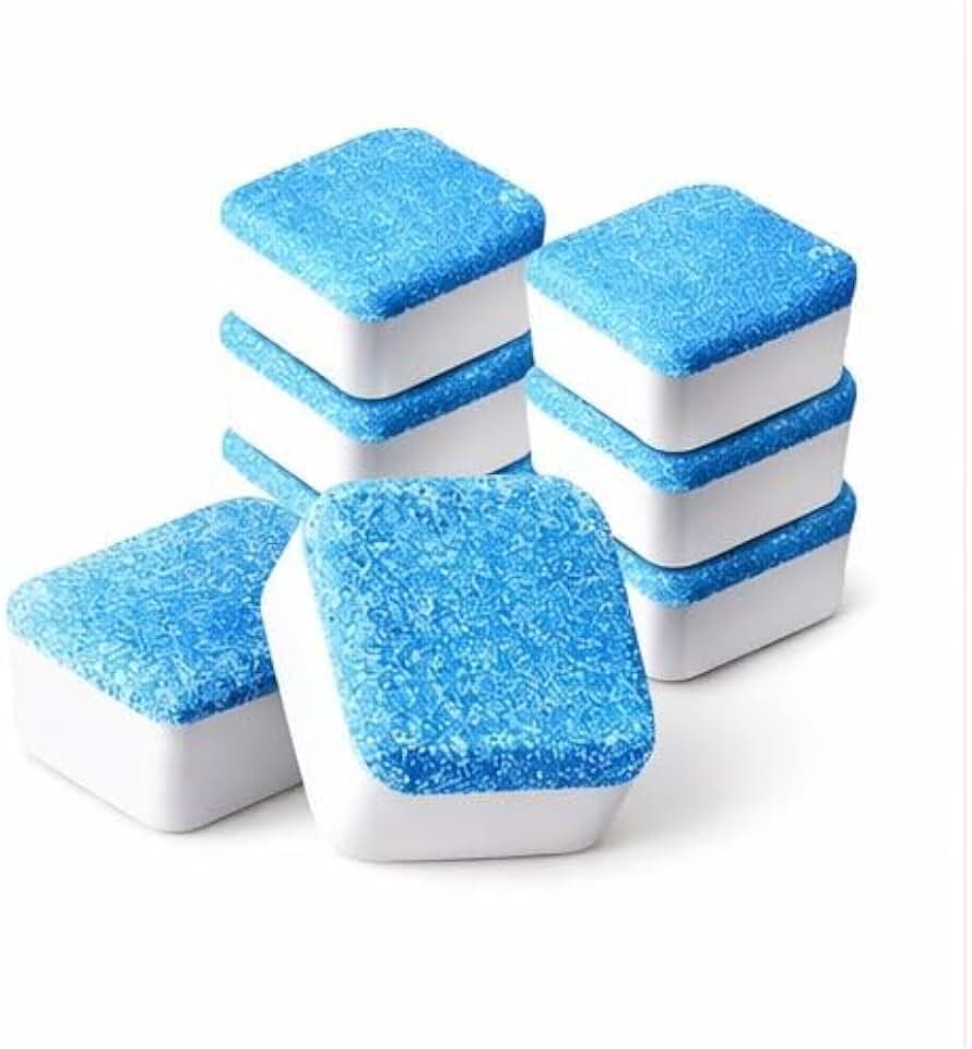 Pastilhas de Limpeza para Máquina de Lavar Roupa | Kit 12 Unidades | Remove Sujeira e Mau Odor | Limpeza Profunda para Lavadoras Frontais e Top Load