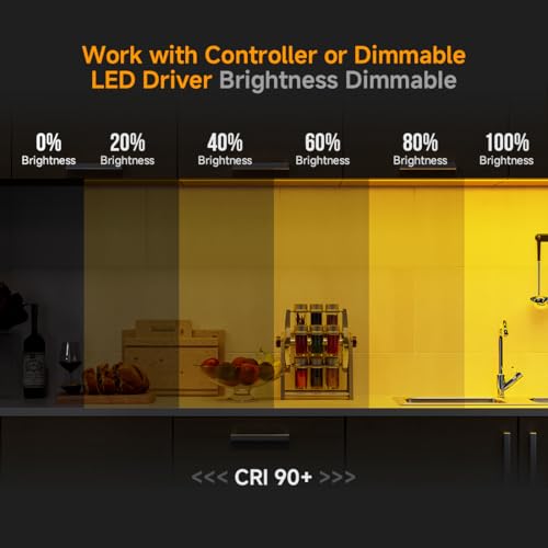 Image of BTF-LIGHTING FCOB IP65 Waterproof Orange Color COB LED Strip 16.4FT DC24V 480LED /m 8mm Width Flexible High Density CRI 90+ Dimmable LED Light for Home Indoor Decor(No Controller or Adapter)