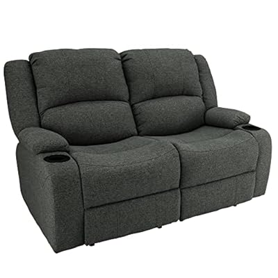 RecPro Charles 58" Powered Double RV Wall Hugger Recliner Sofa | RV Loveseat | RV Furniture | Cloth by RecPro