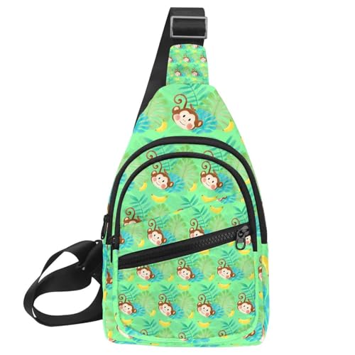 Sac à bandoulière singe aquarelle multicolore pour randonnée et voyage