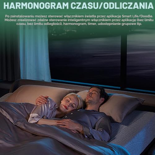GAOUTO 6 inteligentnych przełączników światła, mini przełącznik Wi-Fi, 2-drożny przełącznik inteligentnego domu, kompatybilny z Alexa i Google Assistant, przełącznik Smart Life, przewód neutralny, 6