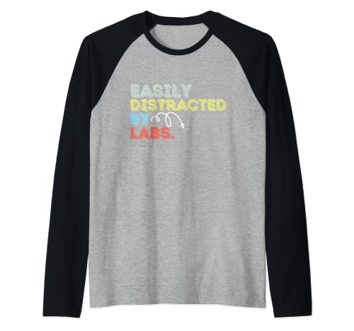 Easy Distractions Lab - Laboratorio divertido para mujeres Camiseta Manga Raglan