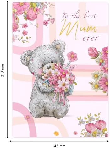 A5 Foiled Mothers Day Card with Envelope - Mum Birthday Card - Luxury Mothers Day Cards for Mum from Daughter and Son - Made in UK (1 PACK) - View 6
