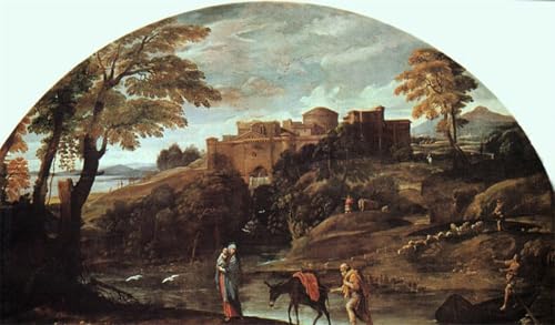 Tableau la Fuite en Egypte d'Annibale Carracci - Impression d'Art sur Toile