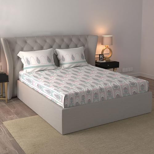 Image of MYTRIDENT Celebration Bedsheet Gifting Collection Double Size - Mehira Pink