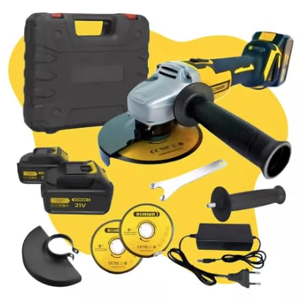Lixadeira Esmerilhadeira Bomder Bomvink 2 Baterias 125mm Manual 21v Com Maleta e Acessórios
